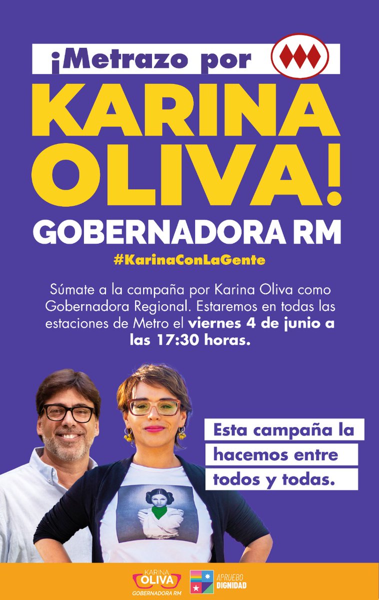 denisse02her's tweet photo. Este viernes 04 de Junio súmate al #metrazo por Karina Oliva @karina_ol
Estaremos en todas las estaciones de Puente Alto.
Te esperamos desde las 17.30 https://t.co/qKy9EsEEzo
