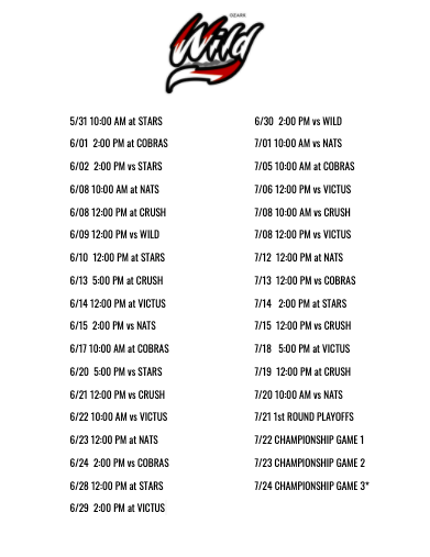 ShowMeLeague's tweet photo. Schedules for the @showmewild @showmestars66  and @showmecobras https://t.co/PglIjOMi0i