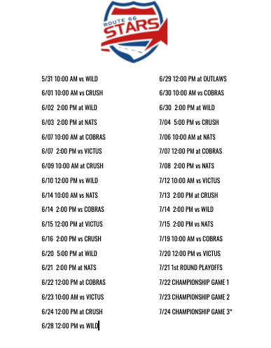 ShowMeLeague's tweet photo. Schedules for the @showmewild @showmestars66  and @showmecobras https://t.co/PglIjOMi0i