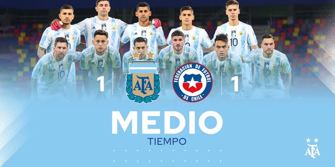 Hasil Babak I Argentina 1-1 Chilea 