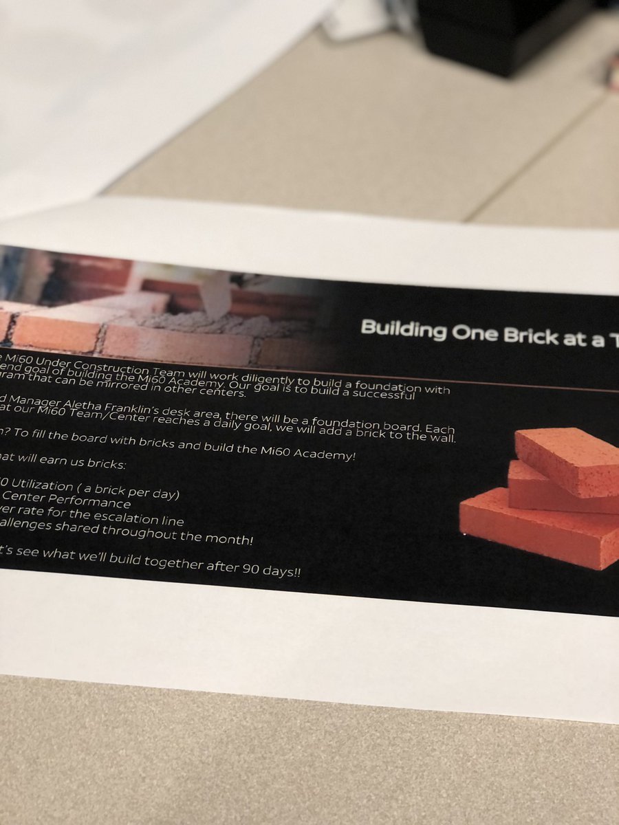 Welcome Meeting for our new Mi60 Team!! #UnderConstruction🚧🦺🏆 Excited to see what this crew will bring and to see how many bricks of success 🧱 you’ll acquire!! 80%+ utilization yesterday! Great start! #WinAs1Fam <a href="/msaletha_brcc/">Aletha Franklin</a> @DanaColemanWil1 @guinn_zack <a href="/carawfields/">Cara Fields</a>