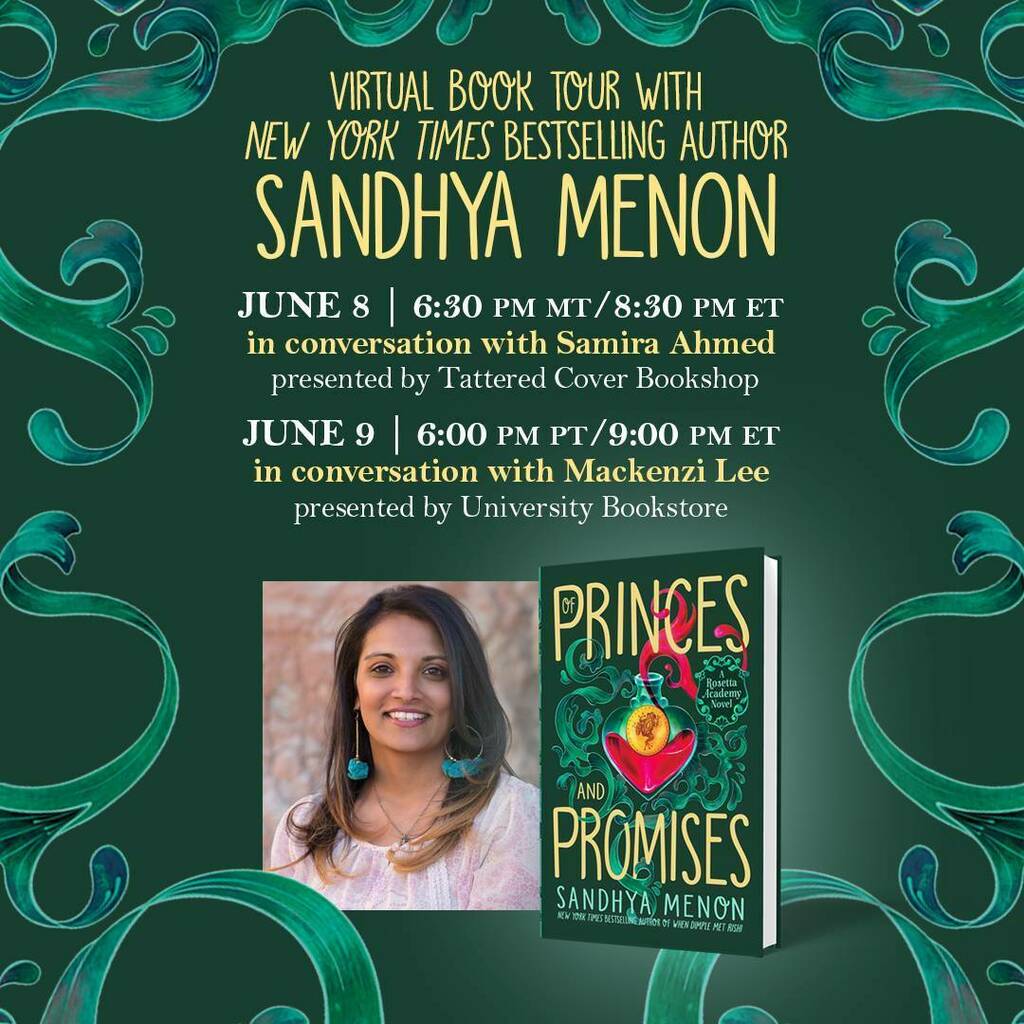 I'm so happy to be in conversation with the fabulous @sam_aye_ahm and @themackenzilee to celebrate the launch of Of Princes and Promises!! 🐸👑💖 I hope you'll come see us! And remember, you can preorder books at either of these bookstores, even if you… instagr.am/p/CPq7E9dFGX3/