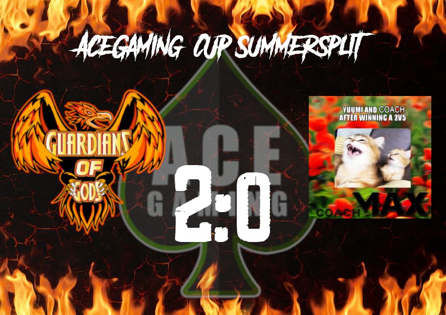 GuardiansOGde's tweet photo. Wir setzen uns in unserem ersten Spiel des @acegamingde SummerCUP 2021 mit 2:0 gegen CMD durch!
GGWP an CMD
#acefamily #goGoG https://t.co/FpBph4xLsg