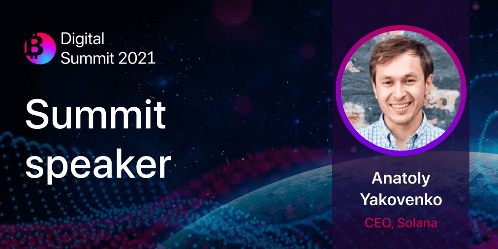 DigitalSummit21's tweet photo. 🙌We are glad to introduce the brightest speaker of our DeFi &amp; NFT Summit - Anatoly Yakovenko, CEO of Solana.

Anatoly led development of operating systems at Qualcomm, distributed systems at Mesosphere, and compression at Dropbox.

➡️Registration is open - by the link in BIO https://t.co/jMlfZJtfH9