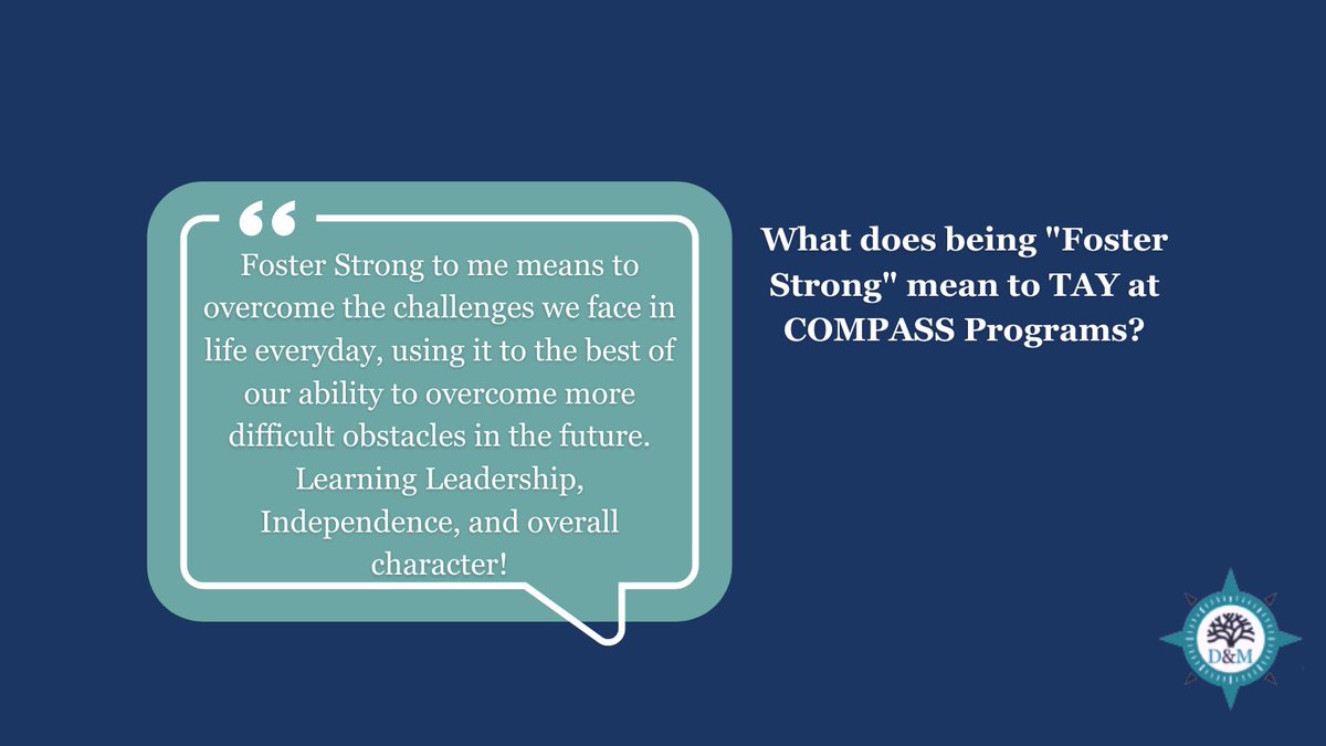 "Foster Strong to me means to overcome the challenges we face in life everyday, using it to the best of our ability to overcome more difficult obstacles in the future. Learning Leadership, Independence, and overall character!"
