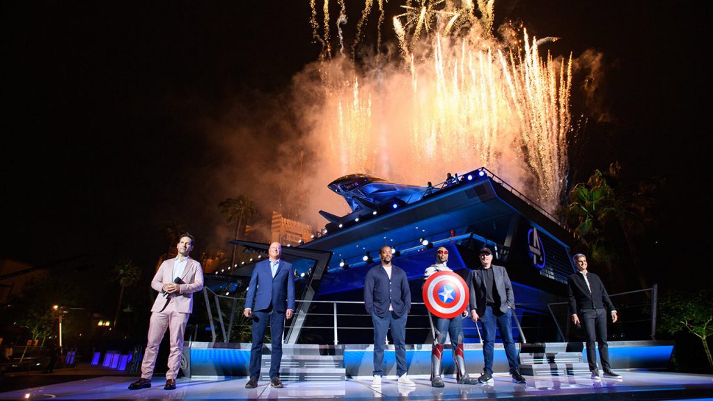 DisneyParks's tweet image. Super Heroes assembled to celebrate the momentous dedication of #AvengersCampus in an epic ceremony at Disney California Adventure park! Check out the highlights, including a few special guests, and watch the replay of the ceremony now: bit.ly/3yZPLl3 #HeroesAssemble