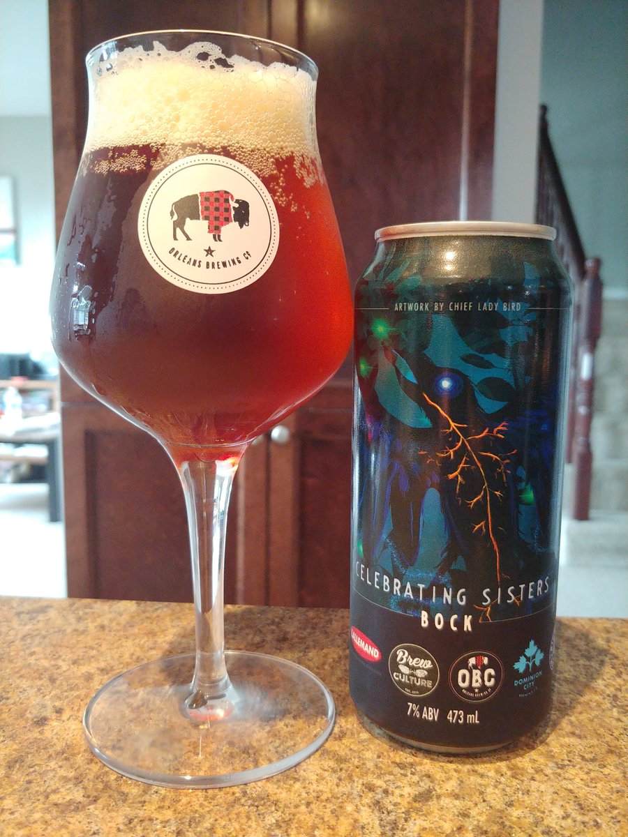 Celebrating Sisters, is a Bock by <a href="/OrleansBrewing/">Orléans Brewing Co. (OBC)</a> in collab w/ <a href="/lallemand_brew/">Lallemand Brewing</a>, <a href="/Brew_Culture/">BrewCulture</a>, @dominioncitybc &amp; <a href="/kichesippibeer/">Kichesippi Beer Co.</a>. Caramel and Raisins balanced out nicely with bitter hops. $2 from every can donated to Families of Sisters in Spirit. Artwork by <a href="/chiefladybird/">Chief Lady Bird 🦅 ᐅᑮᒪᑫᐧᐱᓀᐢ</a>. 👌🍻