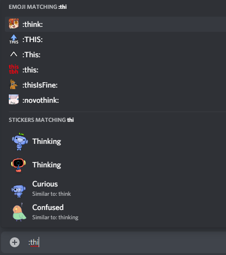 DiTimWang's tweet photo. @discord is there a way to disable the stickers below the emote suggestion popup? https://t.co/3Aej2hV2yY