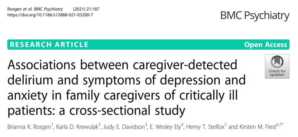 A_MacLullich's tweet photo. 📓 Caregiver detected #delirium is associated with ⬆️ anxiety &amp; depressive symptoms in family caregivers.

⭐ Interesting new study raising issue of whether involving family in delirium detection may have adverse effects

🔗 https://t.co/fw0ac553yH

@BriannaRosgen @kmfiest https://t.co/rkSX8HD4Fs