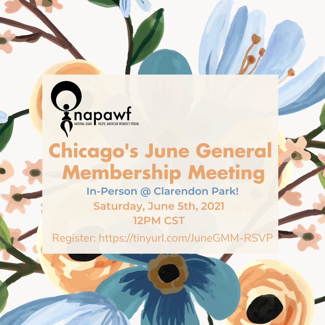 Join us for a celebration THIS Saturday @  Clarendon Park (4501 N Clarendon) for food, games, sip and paint, and a fundraiser for the Chicago Abortion Fund!. Open to all AAPI women identifying and non binary members! 

RSVP @ tinyurl.com/JuneGMM-RSVP