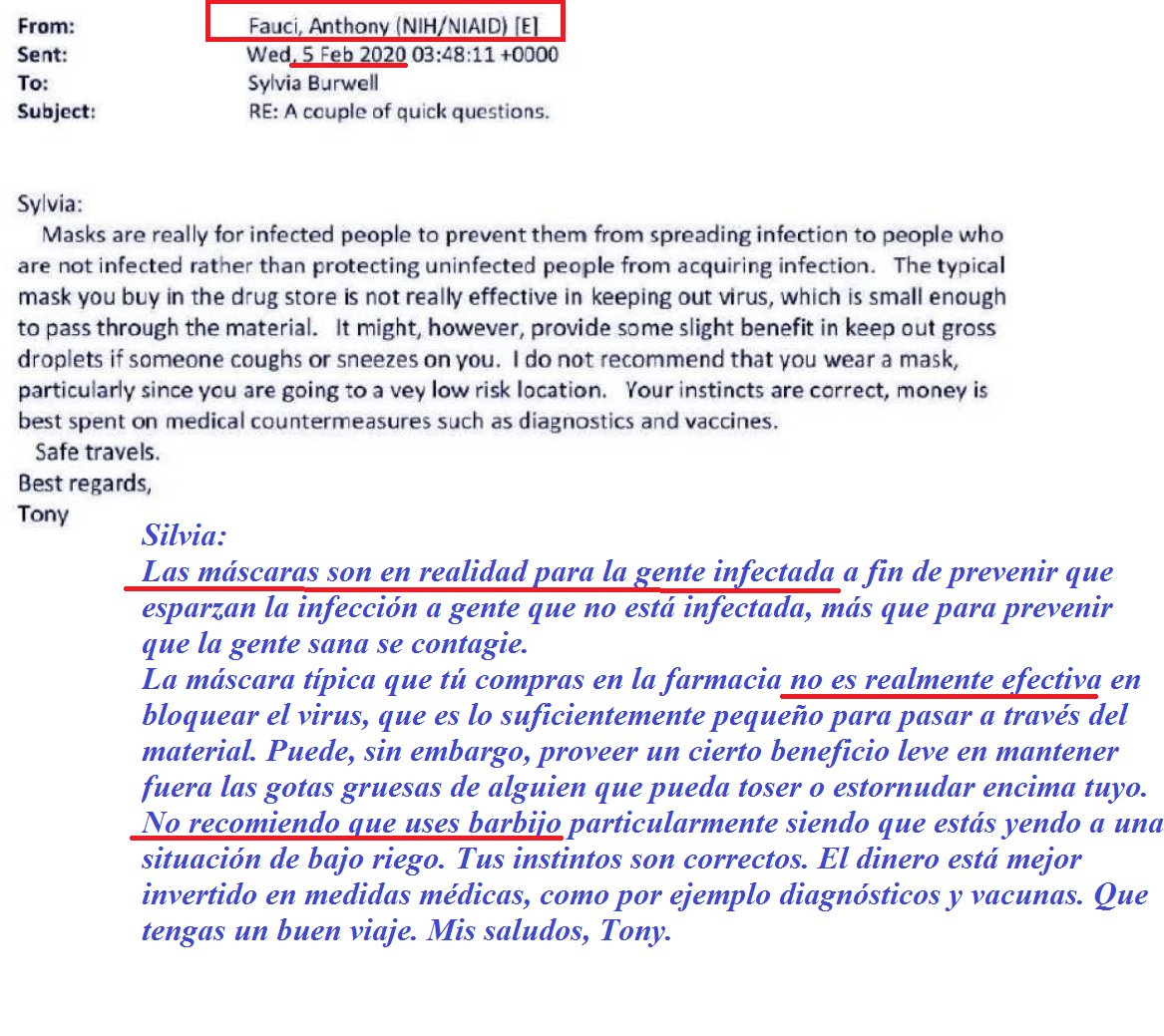 monederojc__'s tweet photo. Mail filtrado de Anthony Fauci, director del Instituto Nacional de Alergia y Enfermedades Infecciosas desde 1984

MIREN LO QUE DICE DEL BARBIJO https://t.co/gJpqryh6sG