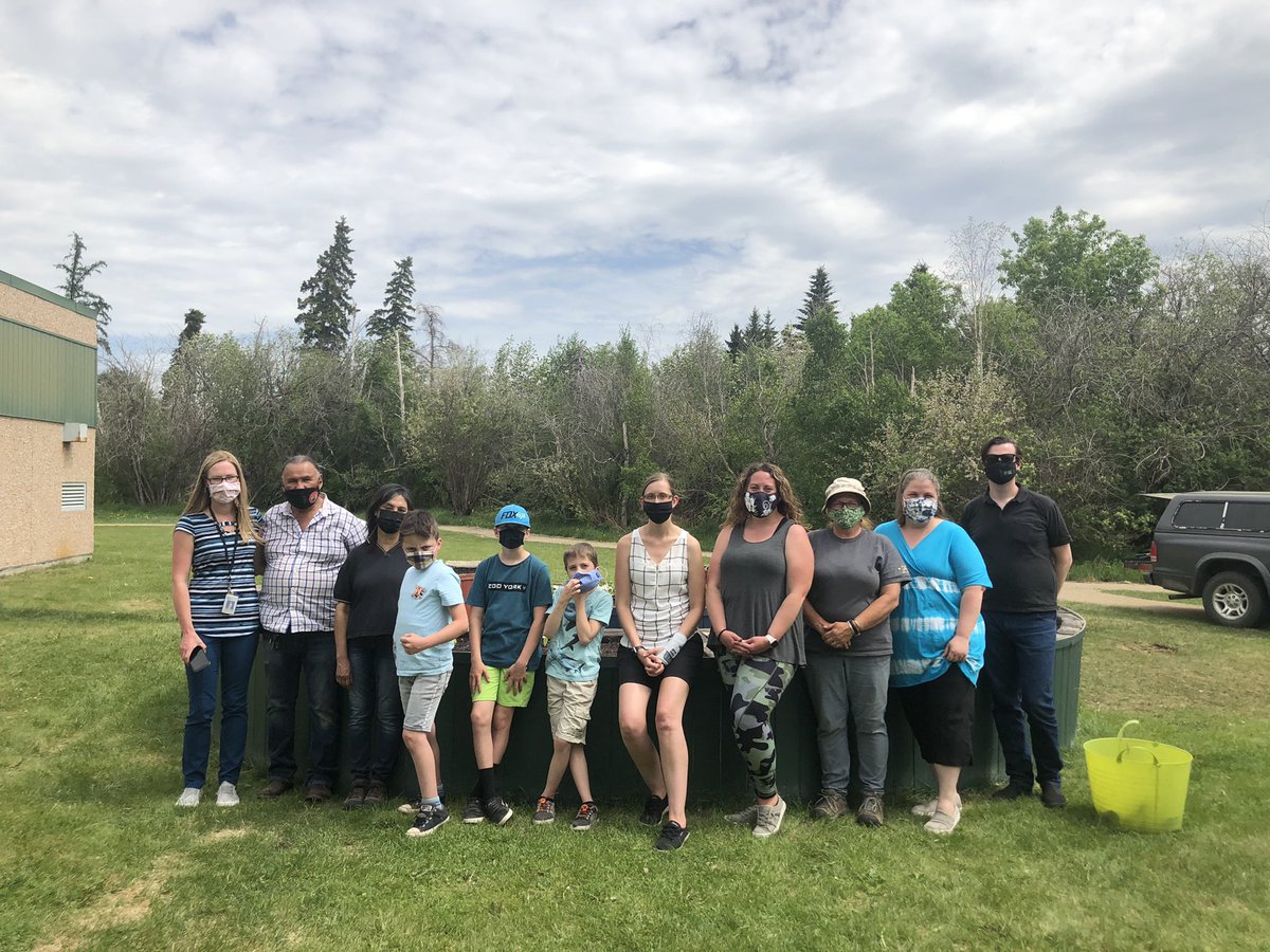 Our Elder came to pray &amp; smudge after our students planted our Healing Garden. Thank you to Phillip Campiou, <a href="/stonyplainlib/">Stony Plain Library</a>, Karen, Mrs Weiranga, <a href="/fgdragons/">Forest Green School</a> <a href="/psd_70/">Parkland School Division</a> <a href="/NealleDickson/">Nealle Dickson</a>