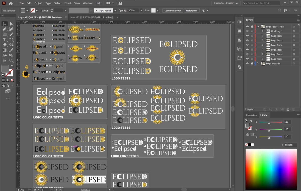 eclipsedgame's tweet photo. Eclipsed's logo is in the oven, almost ready to be delivered! Are you curious? Here's a sneak peek at our many tests. Expect more news on this front very soon!
#gamedevelopment #gamedev #indiedev #indiegame #gameart #gamedesign #gameui https://t.co/grHiPkBRg3