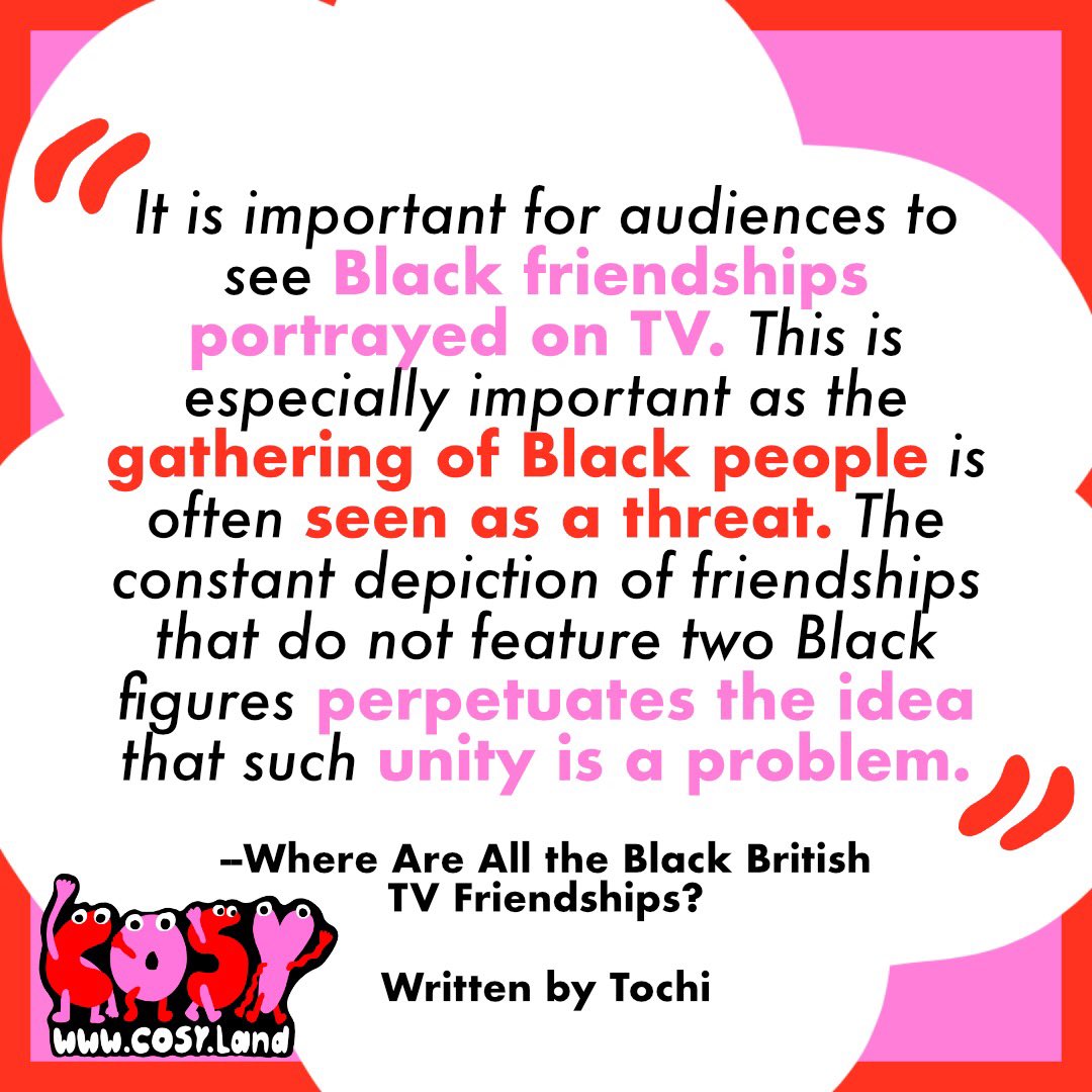 Tochi speaks on the importance of the portrayal of Black friendships and unity in TV shows and films. Exclusively on COSY. cosy.land/article/where-… #quotes #quotesoftheday #BlackLivesMatter #Netflix
