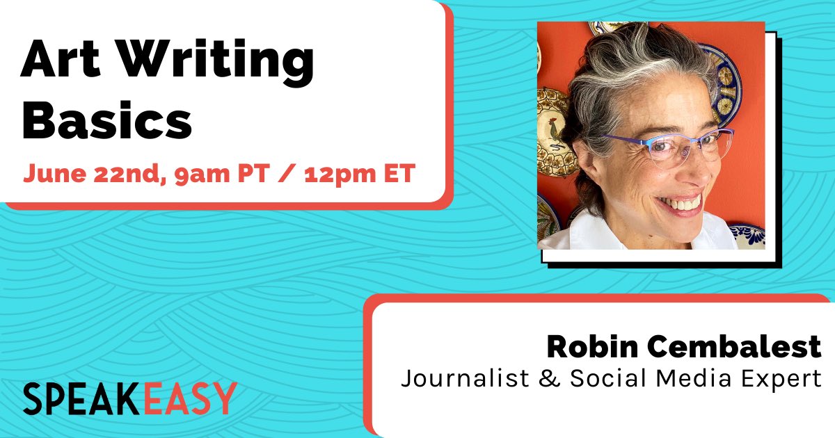 This just in: I’m launching a new series of professional training webinars with Art Writing Basics! I’ll be sharing tactics, tips &amp; templates. Learn more <a href="/heyspeakeasy/">Speakeasy</a>! speakeasy.com/e/art-writing-…