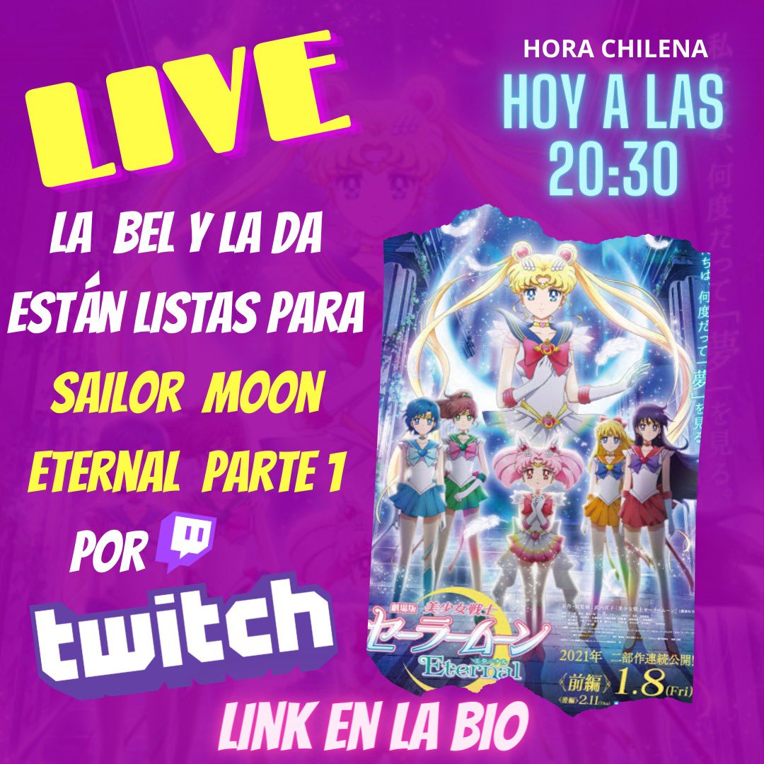 Gen_Friki's tweet image. Es hoy! Es hoy! Nos vemos a las 20:30 en 👉twitch.tv/genfriki ✨
#SailorMoonEternal
