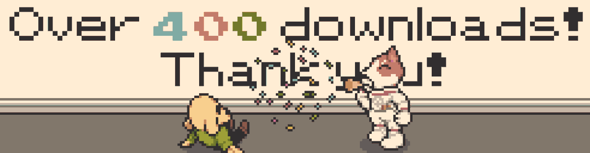 cris_ikoru's tweet photo. Yesterday, after being recommended by @itchio and appearing on @rpgmaker main page Abdogtion reached +400 downloads!

Thanks to everybody who downloaded my game and to both platforms for the exposure.
#indiegame #IndieGameDev #rpgmaker #pixelart https://t.co/1SYTWMyF3Y