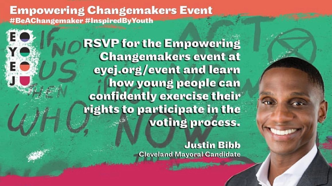 JustinMBibb's tweet photo. Excited to join the mayoral candidate politics panel hosted by @eyejcleveland tomorrow night for the Empowering Changemakers Event. This election is about the future and young people have a decisive role to play. #InspiredByYouth #CLECantWait
โก๏ธ RSVP at https://t.co/HOYwRxlskq https://t.co/qhv2RjyRHt