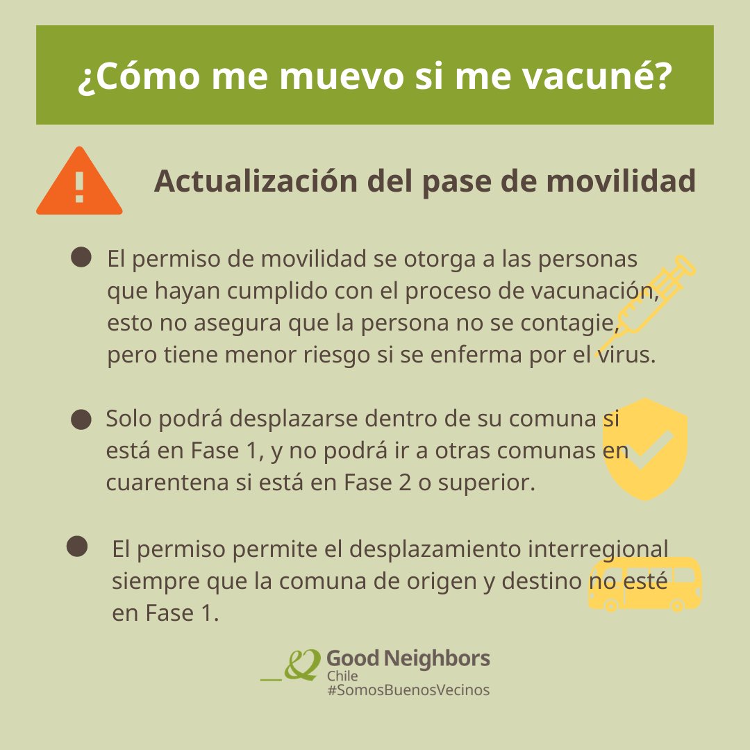 Good Neighbors Chile On Twitter Importante Actualizacion Del Pase De Movilidad Por Vacunacion Si Completaste El Proceso De Vacunacion Revisa Los Cambios Que Entran En Vigencia Desde Este Viernes 4 De