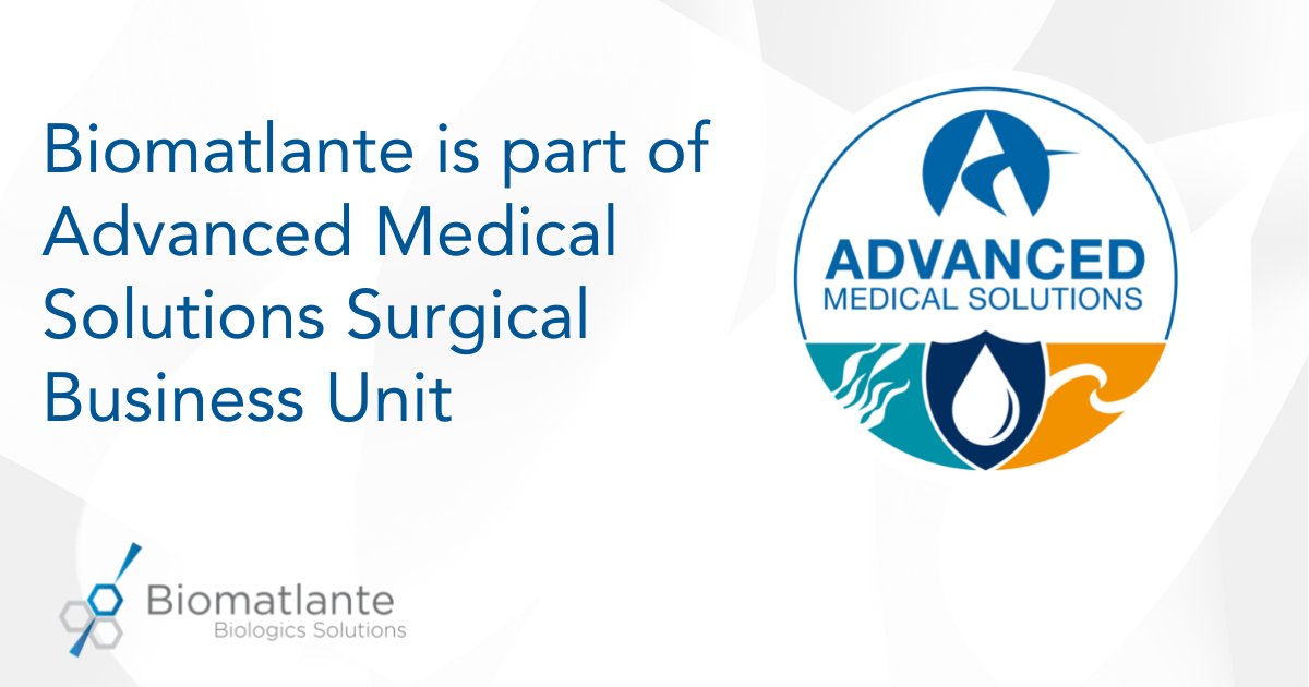 Biomatlante's tweet photo. Biomatlante is part of Advanced Medical Solutions Surgical Business Unit. Contact our Sales Team today to learn more about our extended range that now includes collagens, glues and sutures. #biomaterials #medicaltechnology #advancedmedicalsolutions https://t.co/3Rolw6nGpg