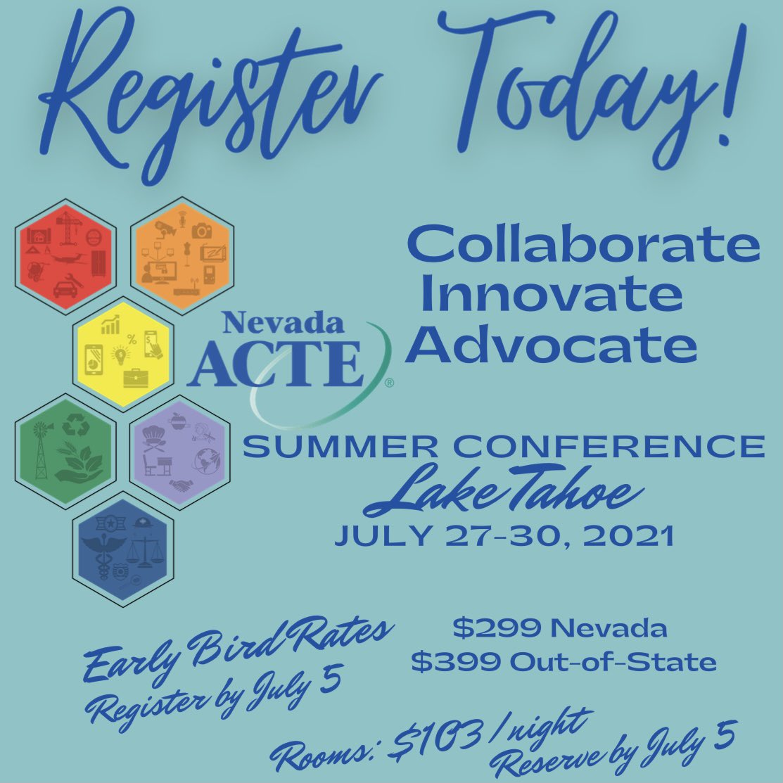 Who is ready for summer! We are looking forward to hosting our first in person conference in awhile, details are on the @actecareertech website . acteonline.org/nacte/nevada-e… . #cteworks #careerteched #collaborate #innovate #advocate