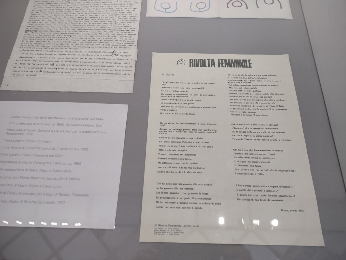 'L'autocoscienza è l'altra' #iodicoio: @LAGNroma espone oltre 40 #artiste italiane e ordina (e digitalizza) l'archivio di #CarlaLonzi. Grande risorsa e mostra splendida (catalogo @SEditoriale) #contemporaryart #art #womenartists #Rome #WomenUp #arteitaliana @danielacomani