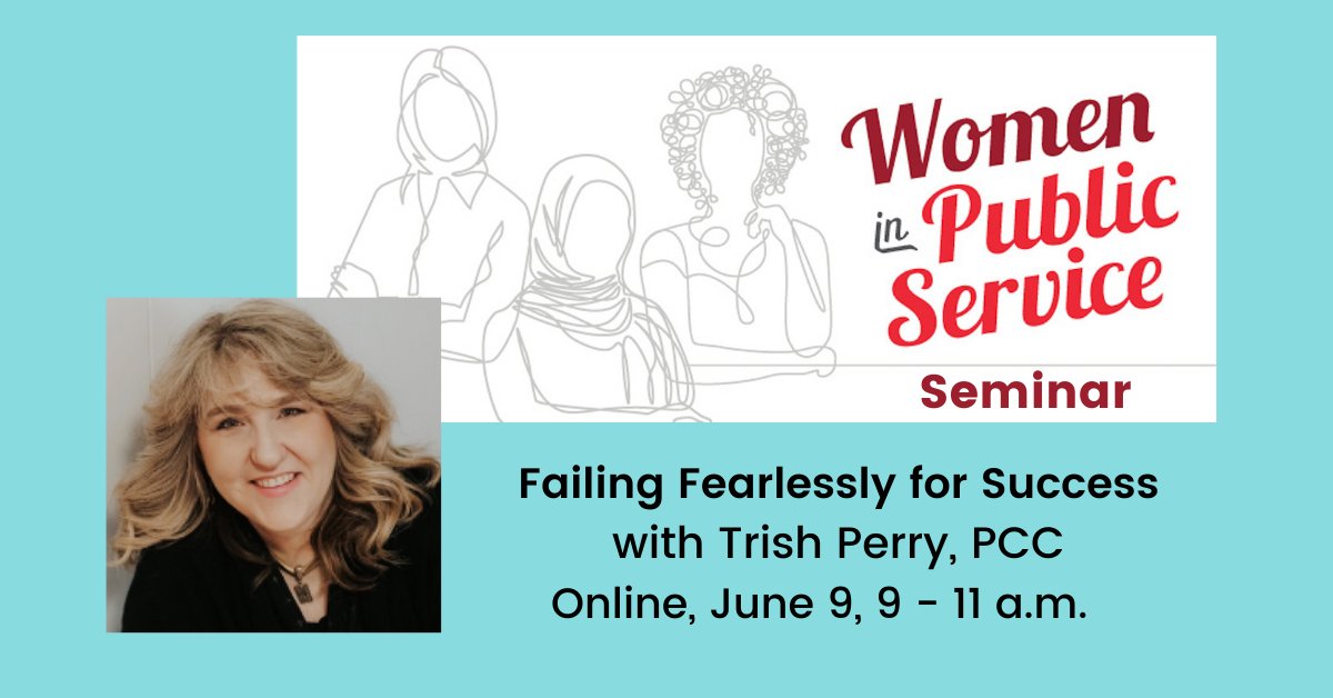 HamlineBusiness's tweet photo. There is still time to register for the next Women in Public Service seminar. Learn how to use failure as a stepping stone to success from Trish Perry, PCC. Wed. June 9 from 9-11 a.m. Online. $25. Link to register: https://t.co/jSLPnTyzB7 https://t.co/rUbMg4xS8r
