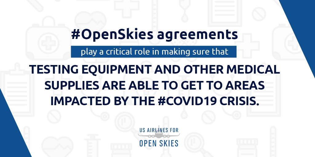 USA4OS's tweet photo. #OpenSkies agreements play a critical role in making sure that testing equipment and other medical supplies are able to get to areas impacted by the #COVID19 crisis. Find out more at https://t.co/knytEp1OMY https://t.co/ybuLs20jzy