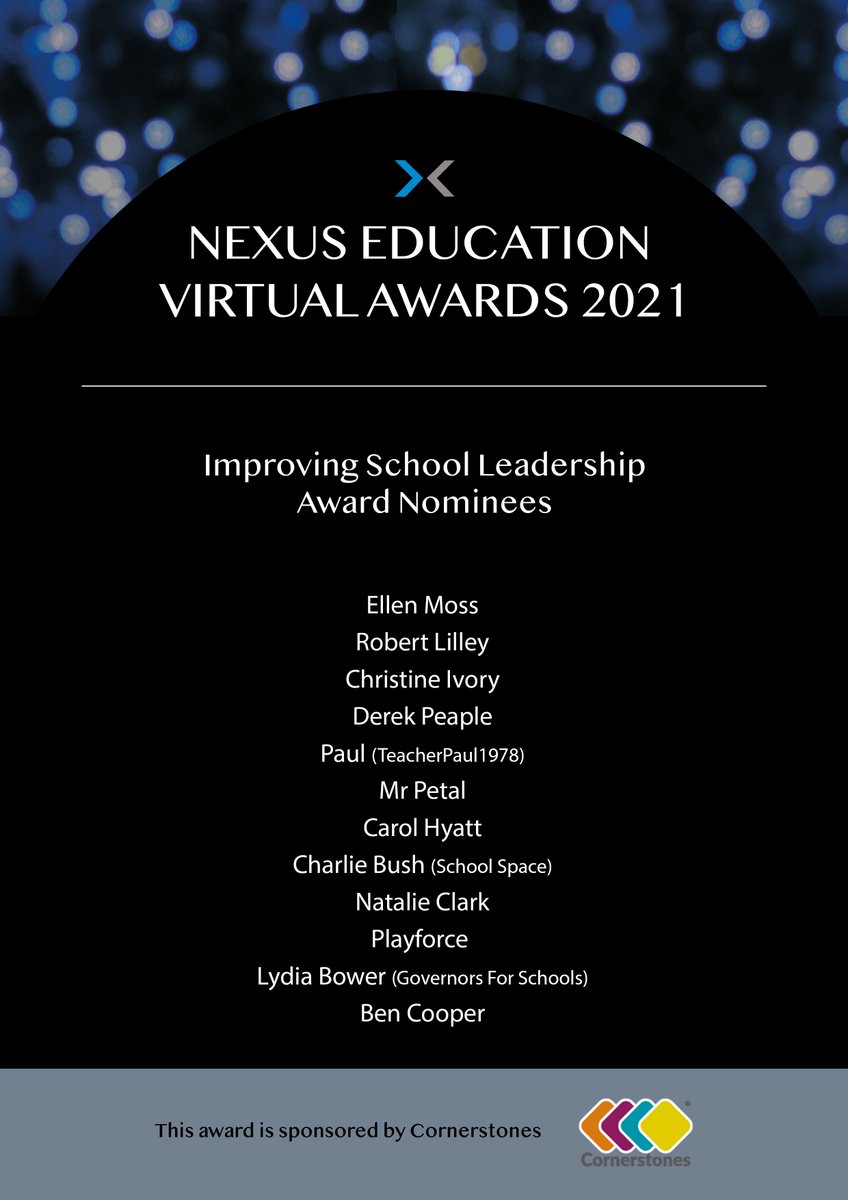 After being nominated late last year, I am very excited and privileged to share that I have won The Improving Leadership. Thank you so much to <a href="/NexusEdUK/">Nexus-Education</a> and well done to all nominees #NexusAwards2021 #edutwitter