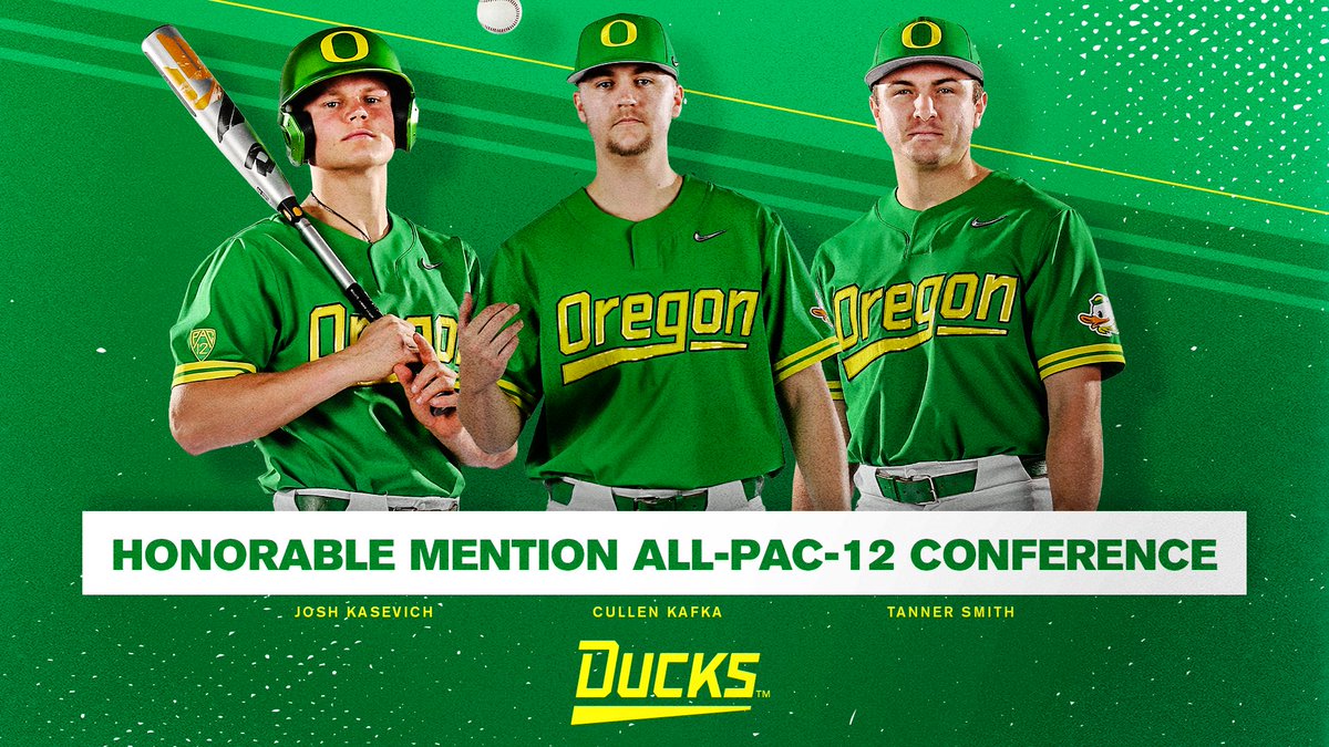 Oregon Duck Baseball (@oregonbaseball) on Twitter photo Three ballers right here. Congratulations <a href="/ckafka16/">Cullen_Kafka</a>, Josh Kasevich and <a href="/tannerr_smith/">Tanner Smith</a>. #GoDucks
Press Release: bit.ly/3wMKgEq Three ballers right here. Congratulations <a href="/ckafka16/">Cullen_Kafka</a>, Josh Kasevich and <a href="/tannerr_smith/">Tanner Smith</a>. #GoDucks
Press Release: bit.ly/3wMKgEq