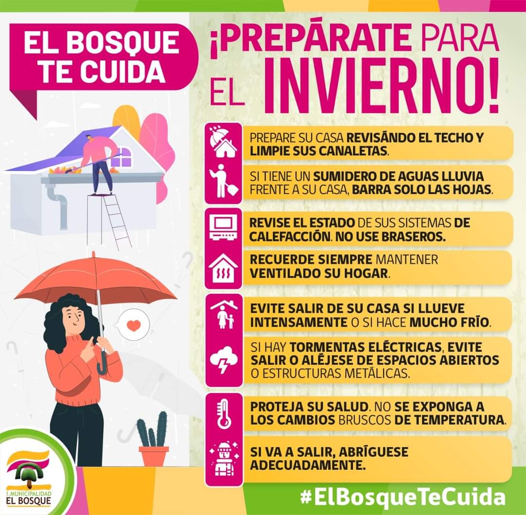 ElBosqueMunicipioCiudadano on Twitter: "#ElBosqueTeCuida Sigue recomendaciones y prepárate para el invierno / Twitter
