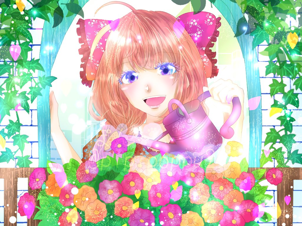 新発売 花と女の子 一次創作イラスト 手描きイラスト Taku Sou 日用品 インテリア