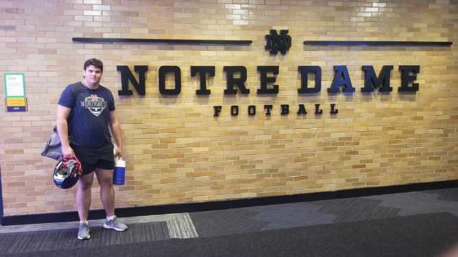 Thank you <a href="/NDFootball/">Notre Dame Football</a>  and <a href="/CoachJeffQuinn/">Jeff Quinn</a> for allowing me to attend your summer football camp. It was an amazing experience and I  appreciate the knowledge you shared with me to assist me in my growth as an offensive lineman and represent <a href="/NHSRecruits/">Northwest High School Football Recruiting</a>!
<a href="/schutzac/">Coach Schutz</a> 
<a href="/coach_bpoe/">Bill Poe</a>