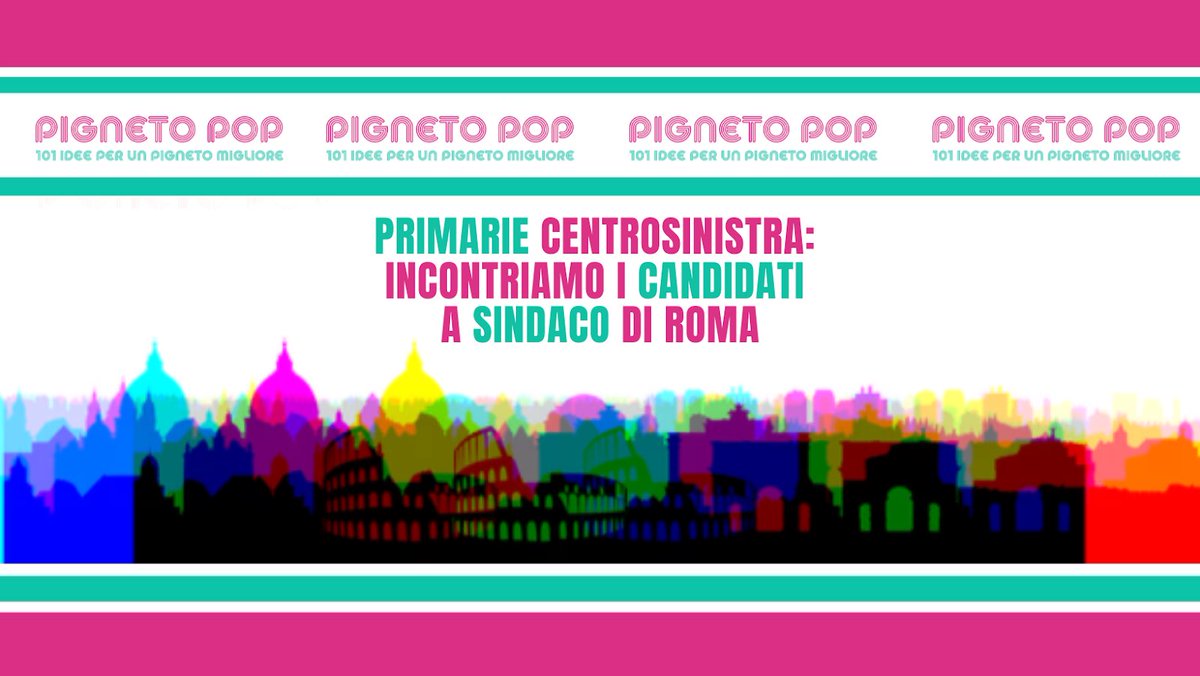 Pigneto Pop è lieta di invitare i cittadini e le cittadine del quartiere a prendere parte al dibattito con i candidati alle primarie del centrosinistra verso le elezioni amministrative di #Roma2021.

L'incontro si terrà al Cinema Aquila (Via L’Aquila 66/74) alle ore 18.