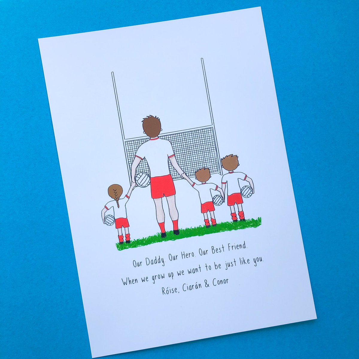 Choose between hurling and football then personalise the jersey colours, children and text in these gorgeous personalised GAA prints. connectthedotsdesign.com/collections/ne…