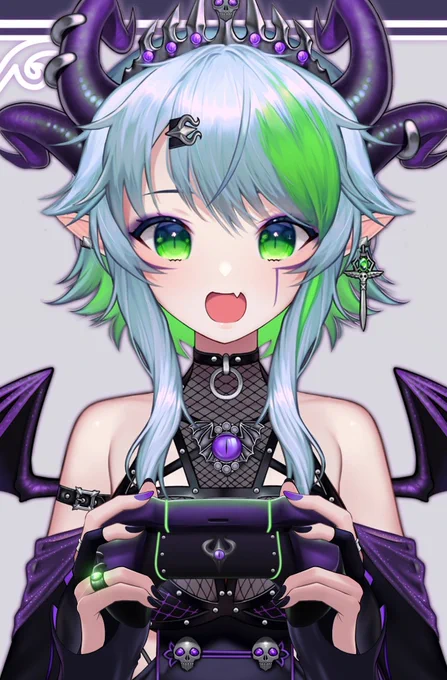 GAMER HANDS for the adorable demon, Froot! 
@LichVtuber thanks for the opportunity to work with you! I can't wait to see how @chuedraws finishes animating them! She's streaming now at https://t.co/yrmcynfIKc. Everyone go support these two!

 #Lichcraft #VSHOJOART 