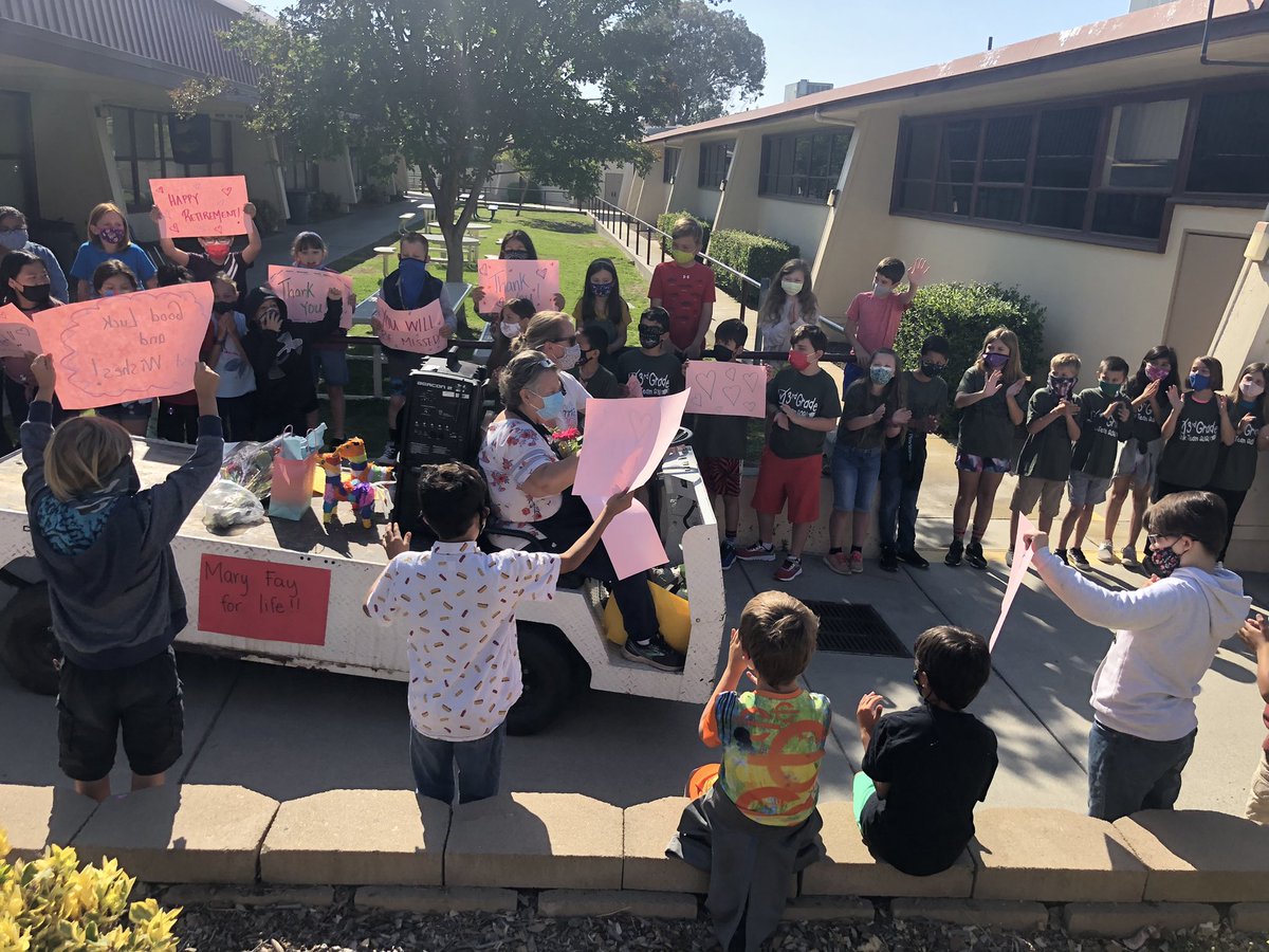 Congratulations to Marry Ann Hill! She did a campus victory lap celebrating retirement after 30 years at MFP.