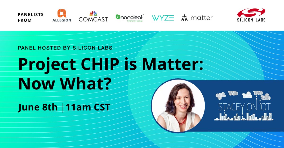 iotforall's tweet photo. IoT leaders weigh in to share what you need to know about Matter (formerly Project CHIP) and how to start prototyping today. Join us and @siliconlabs on June 8! https://t.co/nnKXrnoAo6 #IoT #buildwithmatter #standardsmatter #ProjectCHIP https://t.co/N1Ba67iXMt