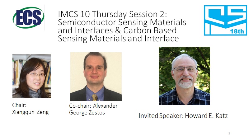 agzestos's tweet photo. I am co-chairing and presenting at IMCS 10 Thursday Session 2: Semiconductor Sensing Materials and Interfaces & Carbon Based Sensing Materials and Interface. Glad to join Dr. Katz from @JHUChemistry and @INBT_JHU @ECSorg #theelectrochemicalsociety #239thecsmeeting #IMCS18 https://t.co/z96sOVBpPd