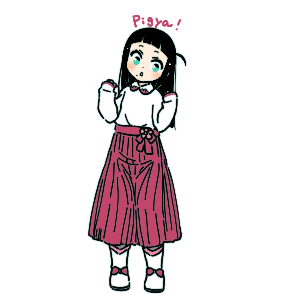 kurosawa dia 1girl solo black hair skirt long hair white background simple background  illustration images