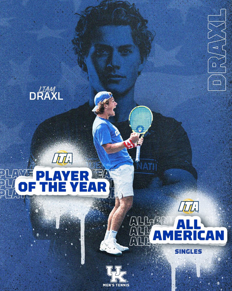 Kentucky Men's Tennis (@ukmenstennis) on Twitter photo ππππ’π¨π§ππ₯. ππ₯ππ²ππ«. ππ. ππ‘π. ππππ«.
After finishing atop the final ITA Division I Menβs Singles Rankings, ITA All-American <a href="/liamdraxl/">Liam Draxl</a> is officially the first ITA National Player of the Year in Kentucky menβs tennis program history.
π bit.ly/2TGpFU3 ππππ’π¨π§ππ₯. ππ₯ππ²ππ«. ππ. ππ‘π. ππππ«.
After finishing atop the final ITA Division I Menβs Singles Rankings, ITA All-American <a href="/liamdraxl/">Liam Draxl</a> is officially the first ITA National Player of the Year in Kentucky menβs tennis program history.
π bit.ly/2TGpFU3