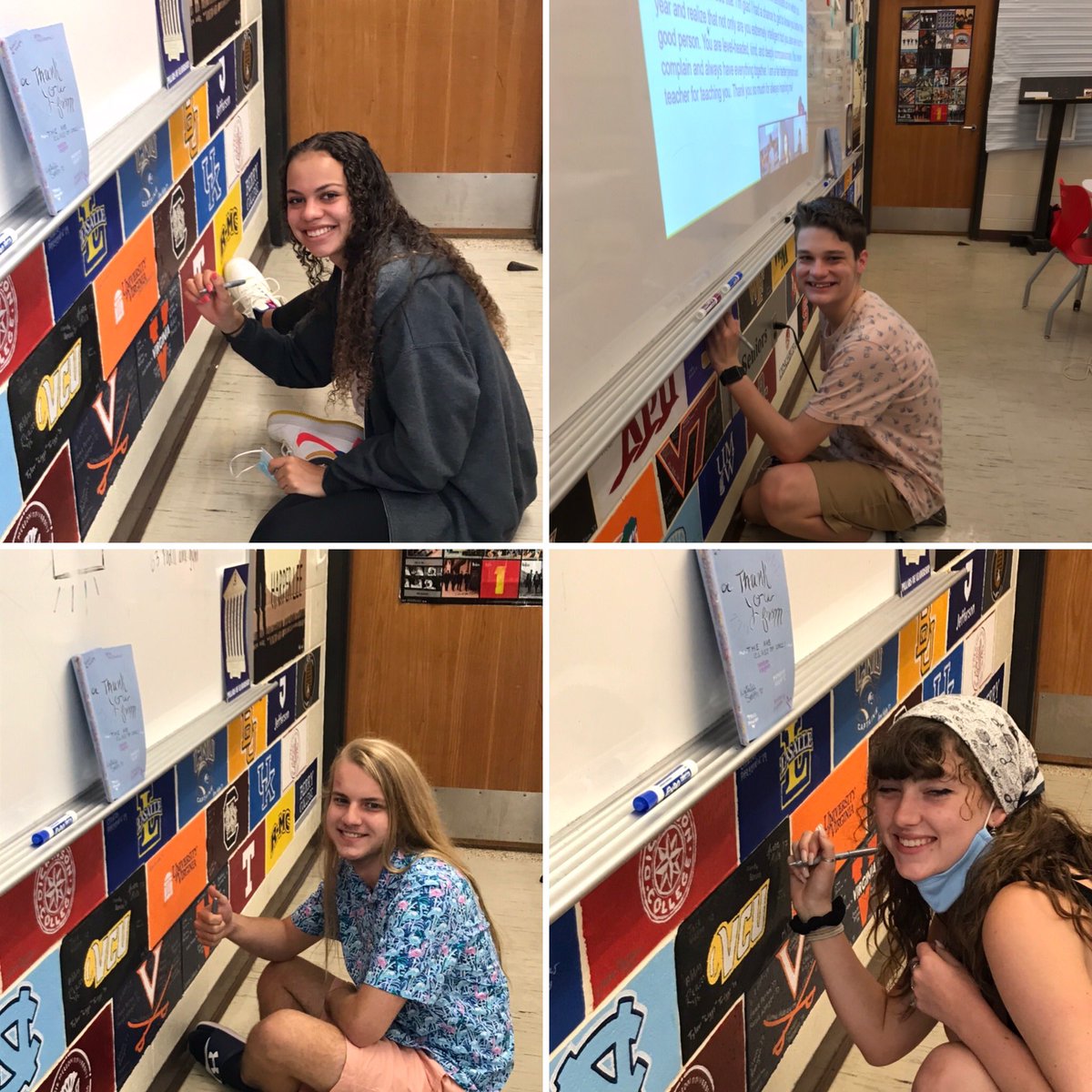 theoryofpace's tweet photo. Signing Day! Today I was honored to have my 2021 TOK seniors sign my wall on their last class! We made it and I’m so proud of these amazing human beings! https://t.co/KZWuObuupq
