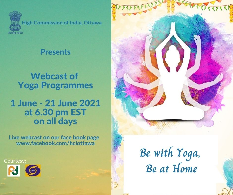 HCI_Ottawa's tweet photo. “Webcast of Yoga Programmes” presented by High Commission of India Ottawa.
Today’s Yoga Programme YOGA FOR THE WORLD brought by Indian Diplomacy.
Click the link to watch it: https://t.co/soiLpAo15R

#AzadiKaAmritMahotsav
India@75
#InternationalDayofYoga https://t.co/G1f64ZjK2f