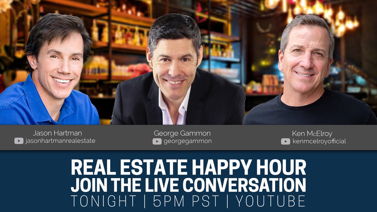 kenmcelroy's tweet photo. Kick back with Ken McElroy and fellow Real Estate Moguls Jason Hartman & George Gammon in their Real Estate HAPPY HOUR!
https://t.co/tRmqptrY49
#realestatehappyhour #kenmcelroy #georgegammon #jasonhartman @kenmcelroyofficial @GeorgeGammonPro @jasonhartmanfan https://t.co/7fmtpzpsZk