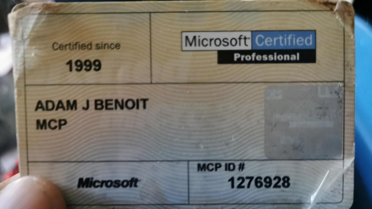 AdamBenoit's tweet photo. Just found this cleaning out some old bins. Sorry @msdevCA, it's for NT4. Long before my dev days. https://t.co/vm4Uzd0NeA