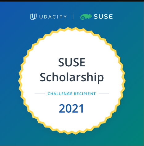 AswadNancy's tweet photo. Thanks #UdacitySUSEScholars #poweredbySUSE

#udacity #cloud #devops #aws #azure #cloudcomputing #60daysofudacity #Scholarship https://t.co/mMerNkFZiB