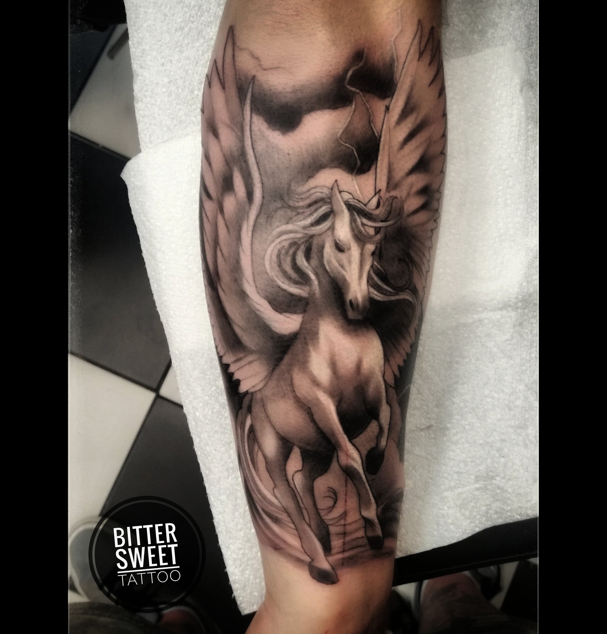 Pegasus tattoo on Summer Soderstroms inner arm #18 Pegasus tattoo on Summer Soderstroms inner arm