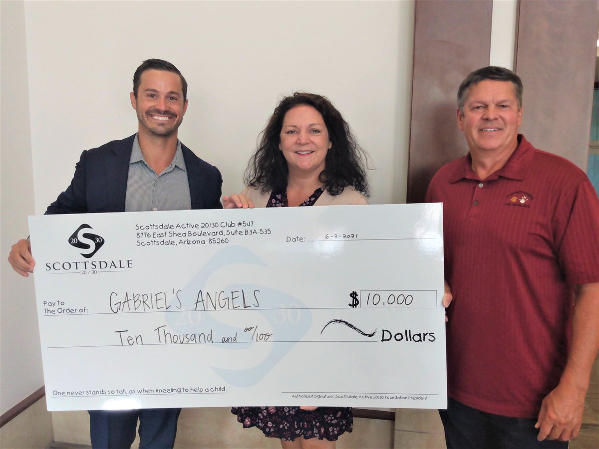 GabrielsAngels's tweet photo. ๐#ThankfulThursday appreciation for our generous friends at @scottsdale2030 for their $10,000 grant award in support of the Gabriel's Angels' mission to inspire confidence, compassion, and best behaviors in at-risk youth through pet therapy! Thank you! ๐พ #PetsHelpingKids https://t.co/pzyAbuXEEt