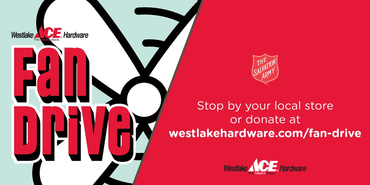 Our friends at <a href="/WestlakeAce/">Westlake Hardware</a> are once again hosting a Fan Drive in their stores today through June 20th. You can also round up your purchases in stores and help provide fans for those in need. It's an easy way to make a big difference! Donate online at westlakehardware.com/fan-drive