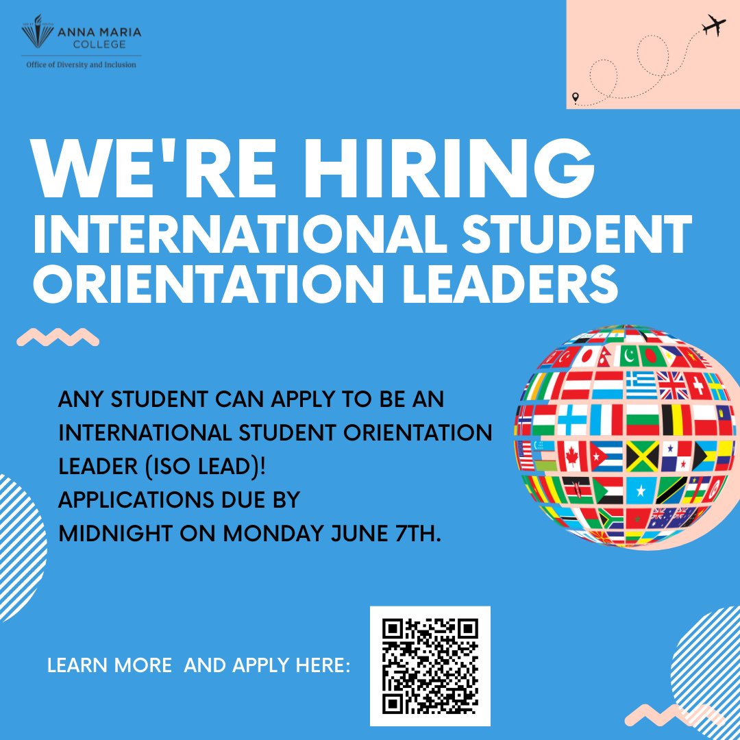 AMC_Inclusion's tweet photo. This opportunity requires that you are on campus from training August 23rd and 24th, and available for full day orientation days held on August 26th and 27th (dates subject to change). 

The application is available until June 7th, please click the link in our bio to apply. https://t.co/mBRJ9bdcq1